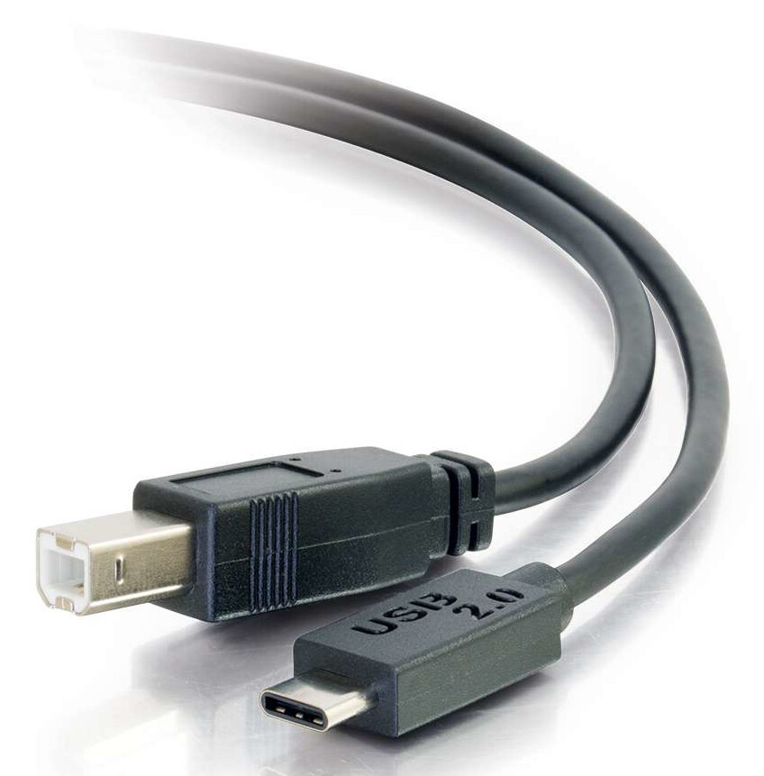 C2G 12ft, USB 2.0 Type C, USB B USB cable 3.6576 m USB C 0.48 Gbit/s Black
