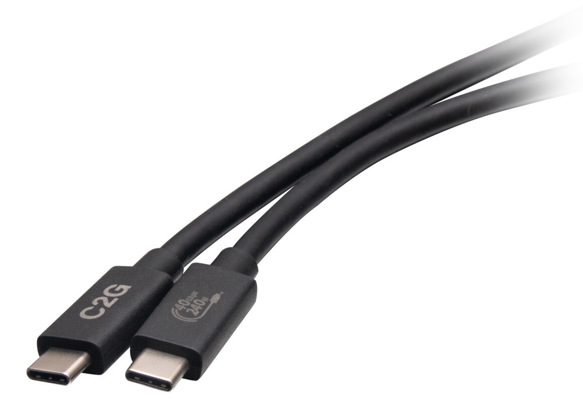 C2G 3.3ft (1m) USB 4.0 USB-C to C (48V 5A) 240W Charging Cable - Black