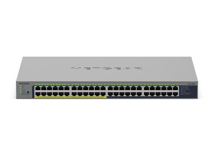 48 Port Gigabit Ethernet Unmanaged POE+ Essentials Switch with 24-PORTS POE+ (38 GS748PP-100NAS