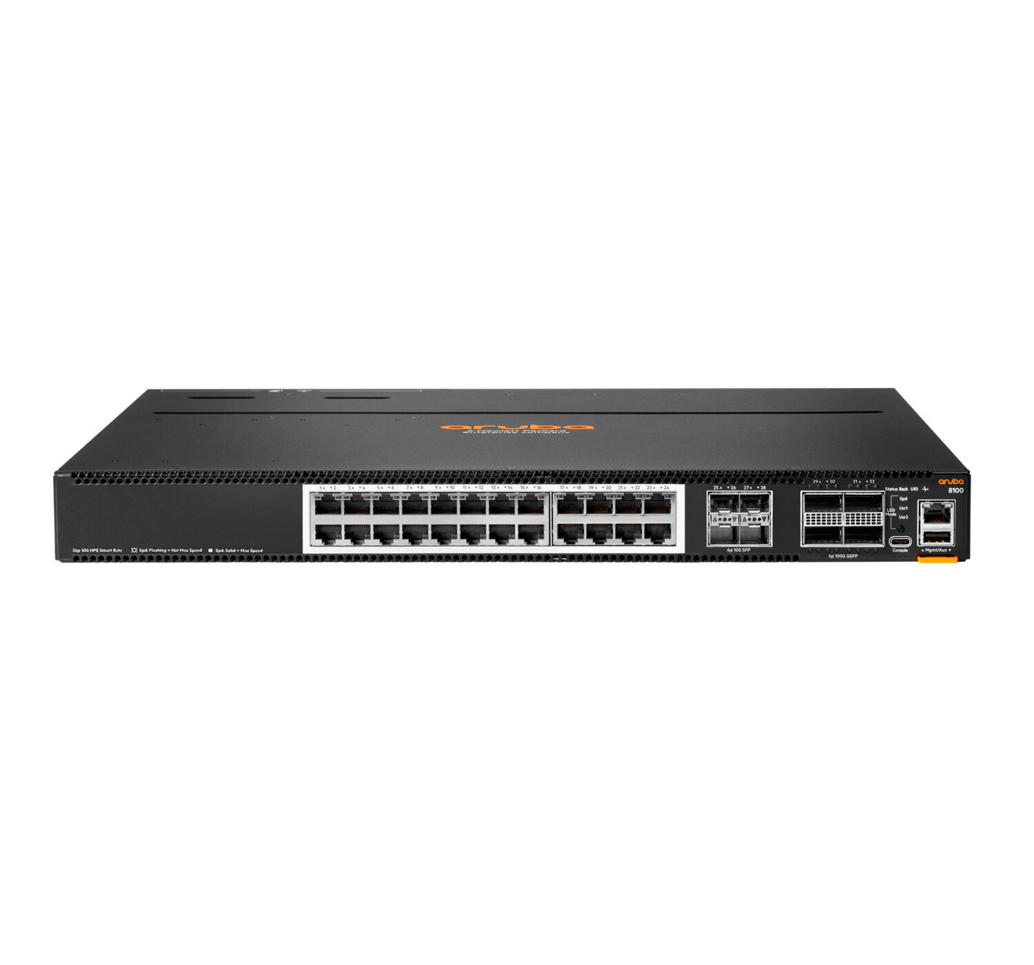 HPE Aruba Networking CX 8100 24x10G Base-T 4x10G SFP+ 4x40/100G QSFP28 FB 3Fan 2AC PSU Managed L3 10G Ethernet (100/1000/10000) 1U HPE-R9W88AR#ABA