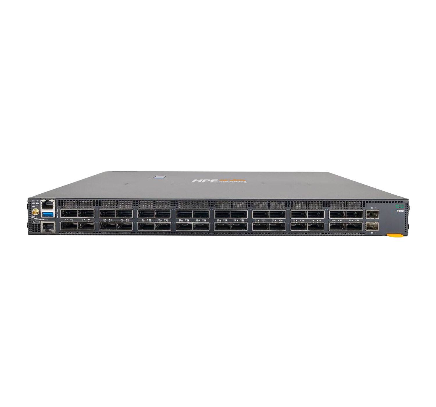 HPE Aruba Networking CX 9300S 32p QSFP28 100G 8p QSFP‑DD 400G Back‑to‑Front 6xFan 2xAC TAA Bundle Managed L3 1U