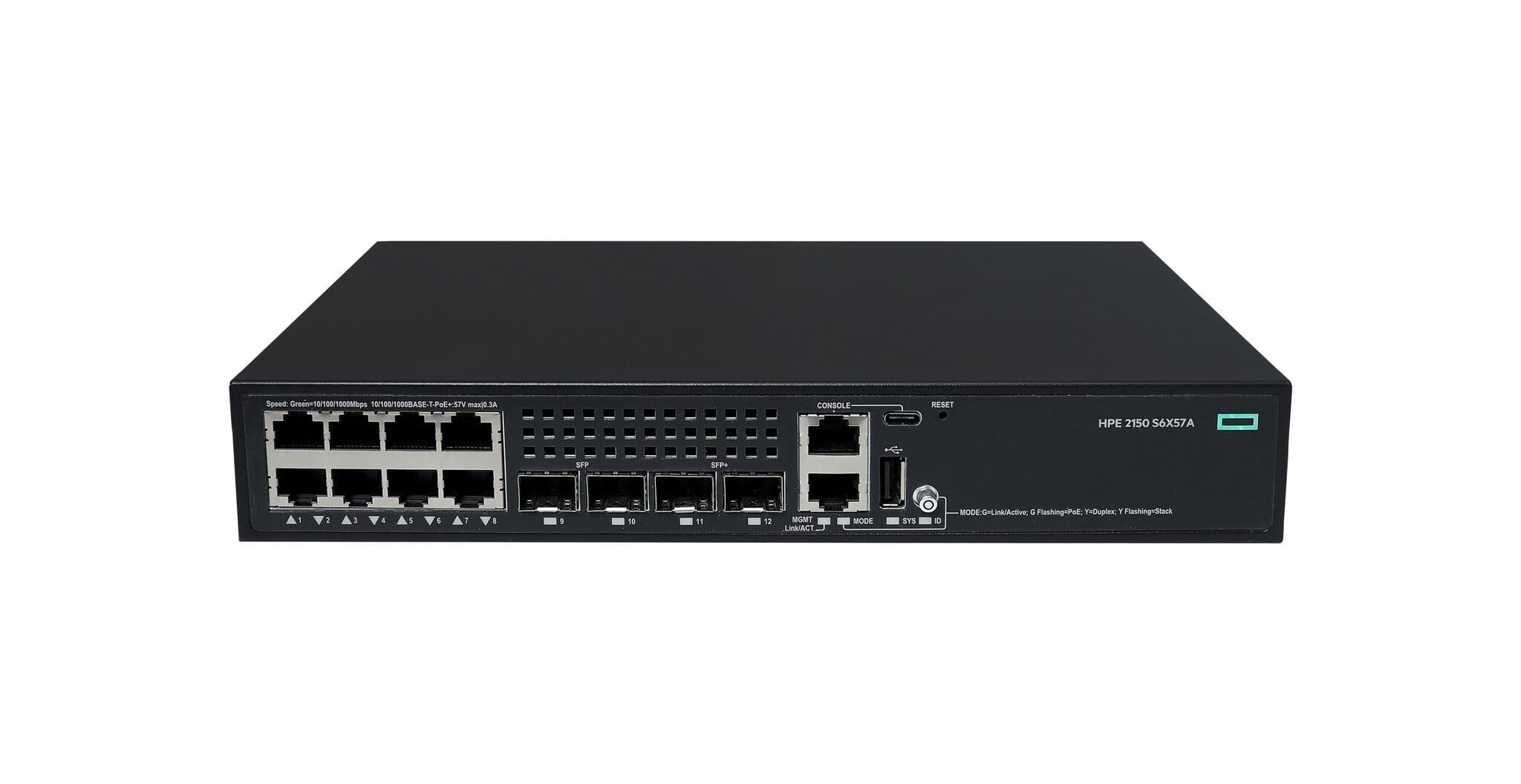 HPE Networking CW 2150 8p 10M/100M/1G PoE+ 2p SFP 1G 2p SFP+ 1G/10G 125W Switch