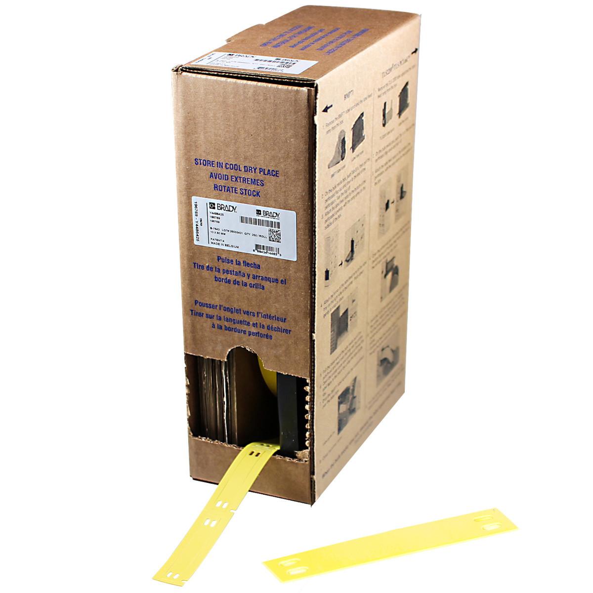 Zero-Halogen Polyurethane Cable Markers for M6 M7 Printers - 2.362" x 0.374", Yellow
