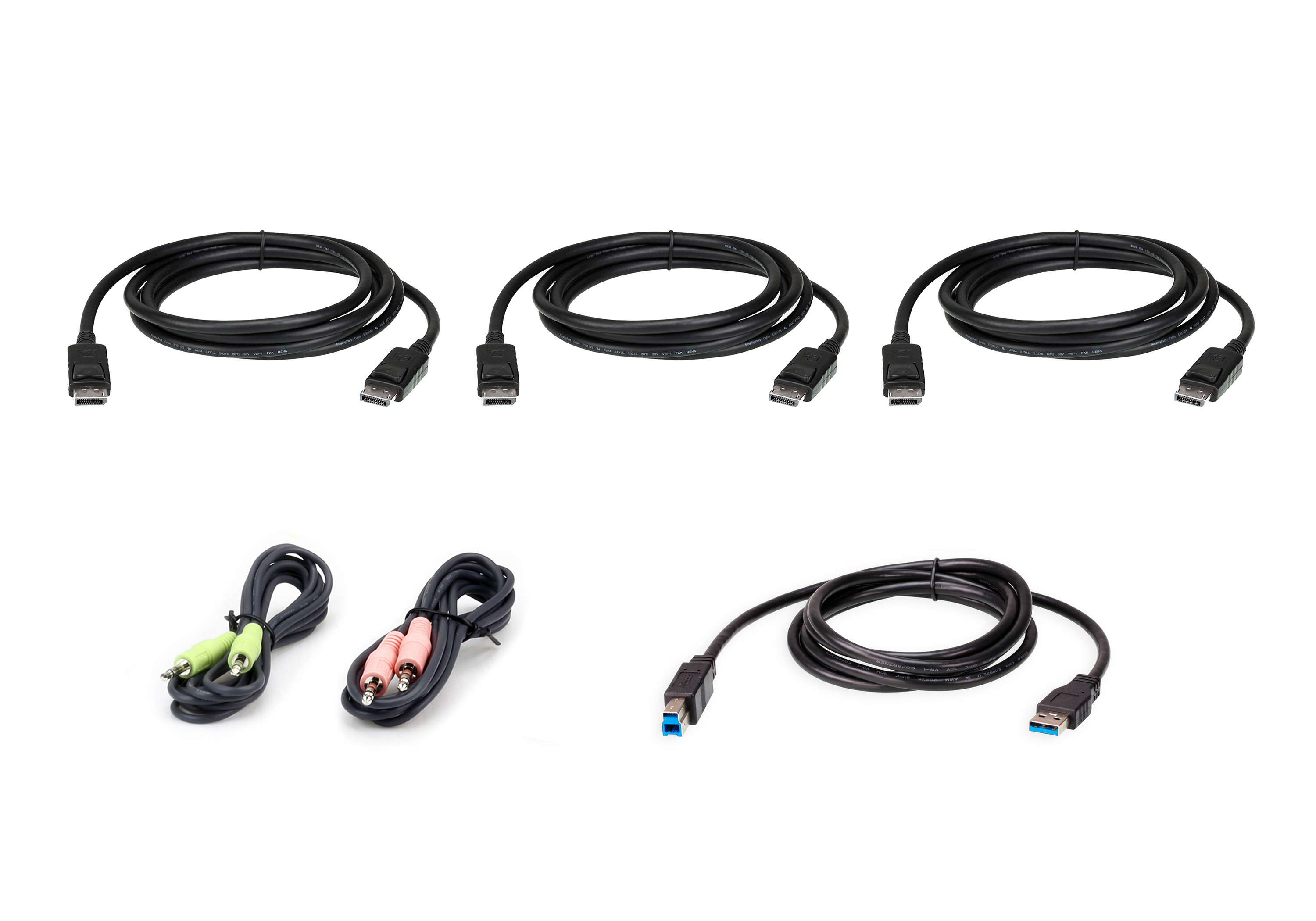 6 Displayport Triple Display KVM Cable KIT 2L7D02UDPX6