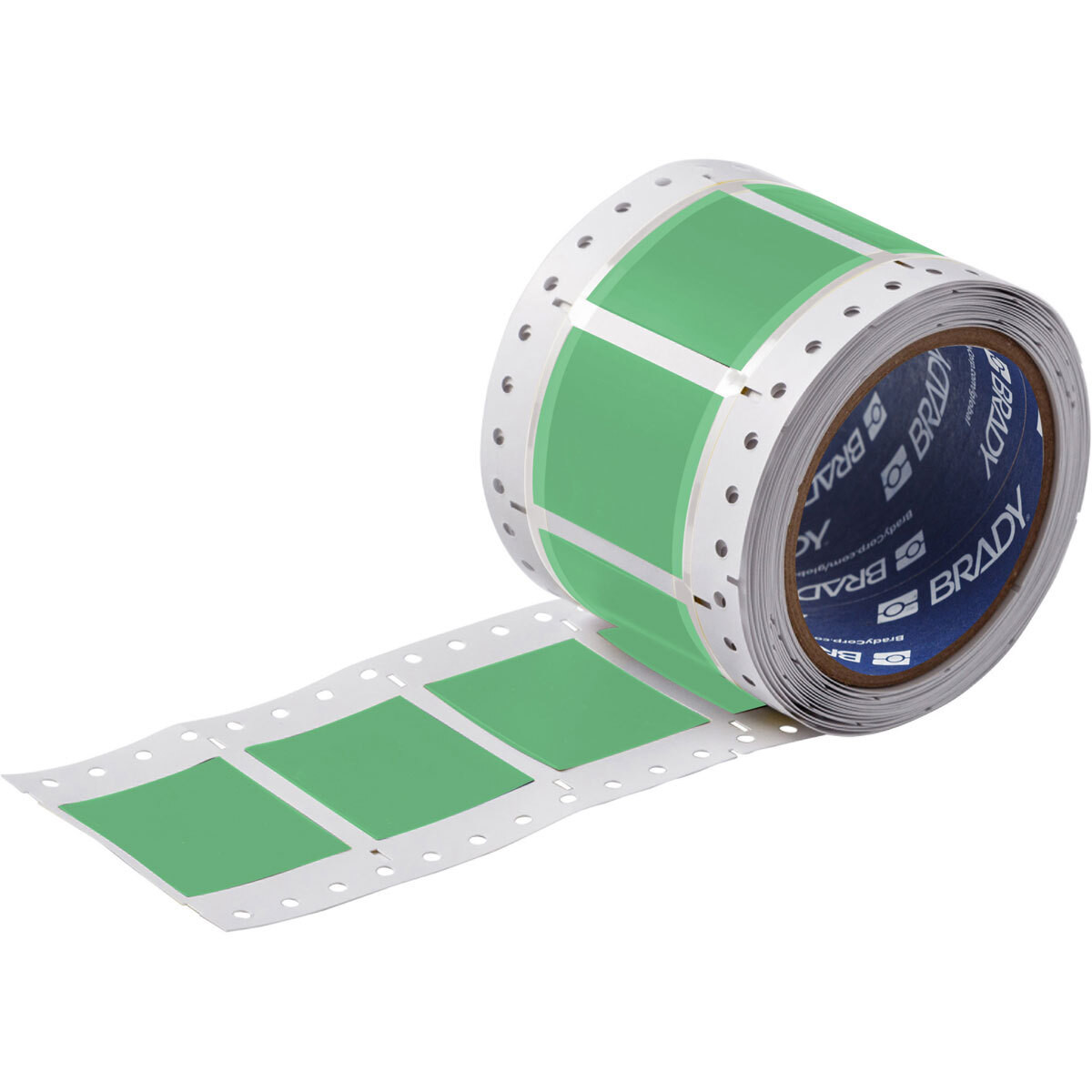 PermaSleeve Heat Shrink Wire and Cable Labels, 1" Dia, 1", Green, Double-Sided
