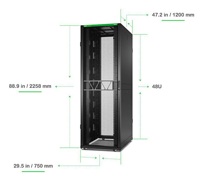 APC AR3357B2 Rack Cabinet 48U - Black | APC - Matrix Solutions