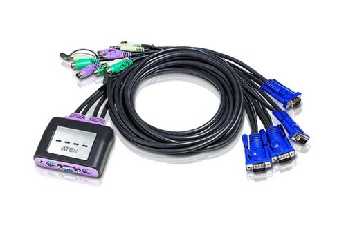 Aten CS64A 4-Port PS2 Cable-Built-in KVM with Audio support