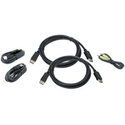 IOGEAR G2L9202UTAA3 6DUAL VIEW DISPLAYPORT USB KVM CABLE KIT WITH AUDIO