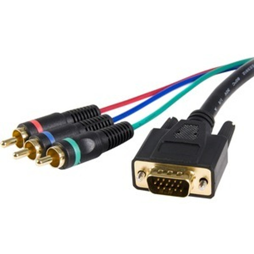 Star Tech HD15CPNTMM3 3FT HD15 RCA M/M COMPONENT BREAK OUT CABLE ADAPTER