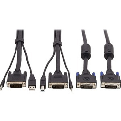 Tripp Lite P784-006-DV 6FT DUAL DVI USB 3.5MM 3XM/3XM DVI KVM CABLE KIT 3IN1
