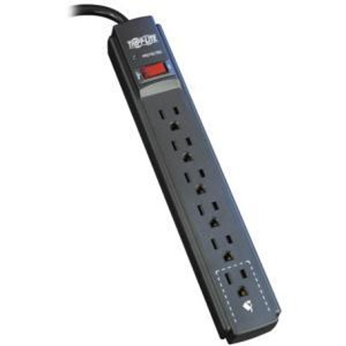 Tripp Lite TLP606B 6OUT SURGE STRIP 6 FT CORD 790 JOULES BLACK 5-15P MOUNTABLE