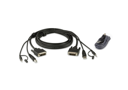 Aten 2L7D02UDX2 6Ft (1.8M) USB DVI-D Dual Link Secure KVM Cable Kit - TAA Compliant