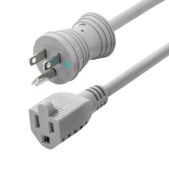 6FT (1.8M) Hospital-Grade Power Extension CORD, Green DOT Medical Power Cable, N 231B-660H-Power-CORD