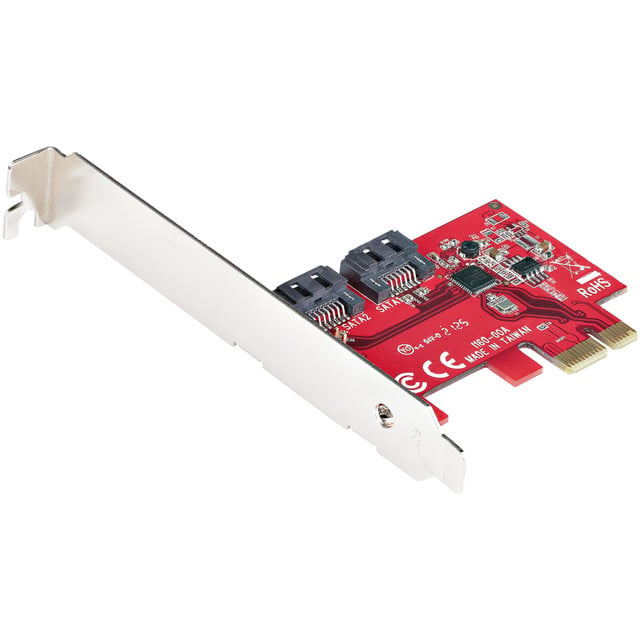 StarTech.com SATA PCIe Card - 2 Port PCIe SATA Expansion Card - 6Gbps - Full/Low Profile - PCI Express to SATA Adapter/Controller - ASM1061 Non-Raid - PCIe to SATA Converter - TAA