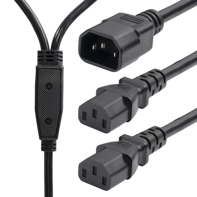 6FT (1.8M) Power CORD Splitter, IEC 60320 C14 to 2X IEC 60320 C13 10A 250V, 18AW 8723-8600-Power-CORD
