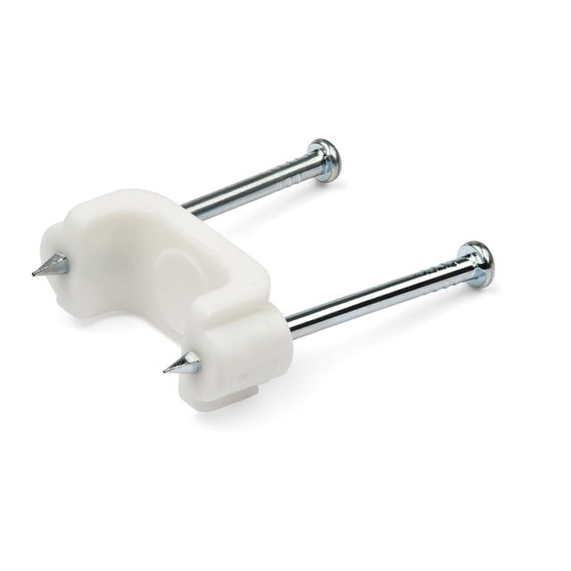 100 Medium Cable Clips WITH Nails - Internal Dimensions 0.49INX0.31IN - Durable CBMDNMCC1