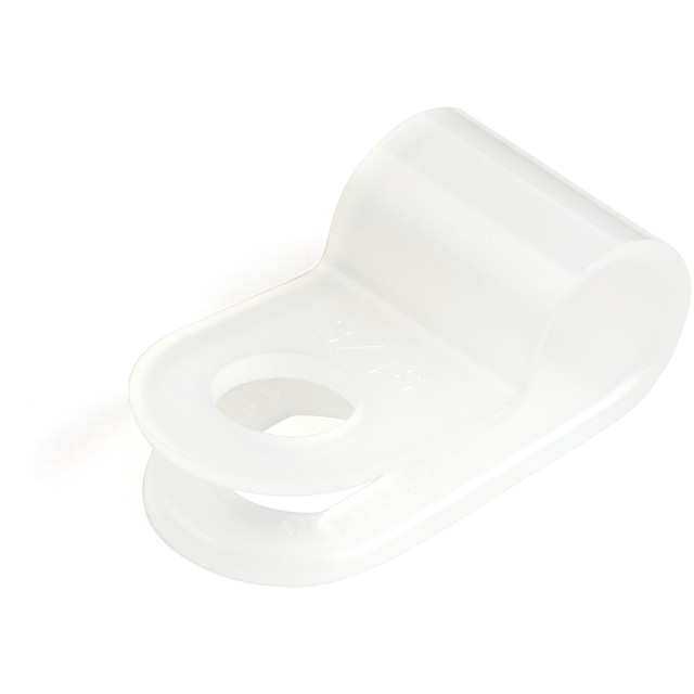 100 R-TYPE Screw Mount Cable Clamps for Small 5MM/0.19IN Bundle Diameter - Nylon CBMSDCC1