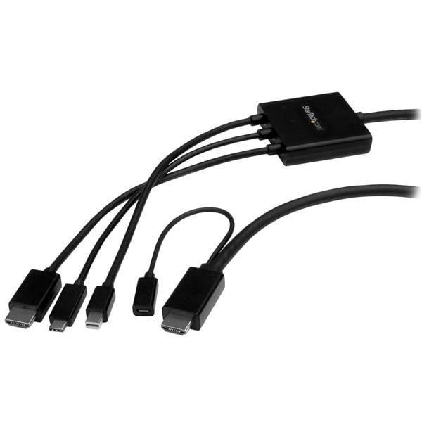 Connect a USB TYPE C, HDMI or MINI Displayport Laptop to an HDMI Display or PROJ CMDPHD2HD