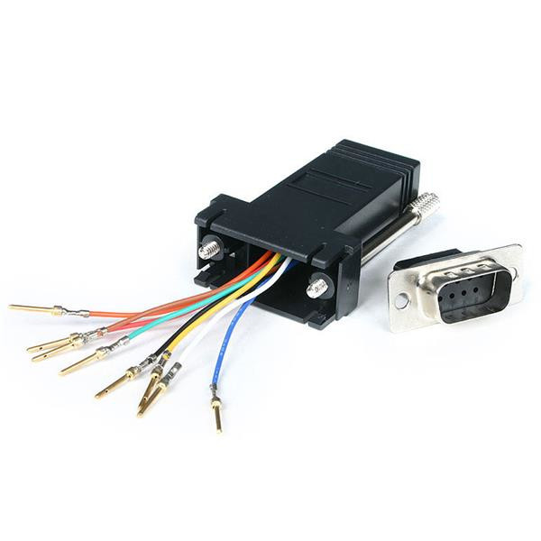 THIS DB9 to RJ45 Modular Adapter Features a DB9 MALE Connector and an RJ45 Femal GC98MF