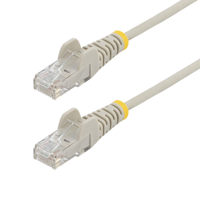 StarTech.com 50ft Gray Slim CAT6 Ethernet Cable, Snagless, 100W PoE, UTP, LSZH, 28AWG Pure Bare Copper Wire, Slim RJ45 Network Patch Cord w/Strain Reliefs, Individually Tested
