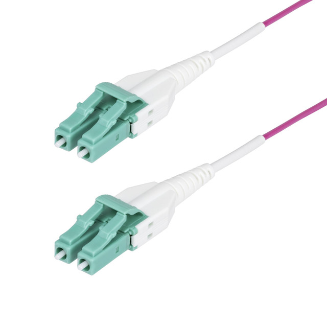 10M (33FT) LC to LC (UPC) OM4 Multimode Fiber Optic Cable, Erika Violet, 50/125 OM4RLCLC10M