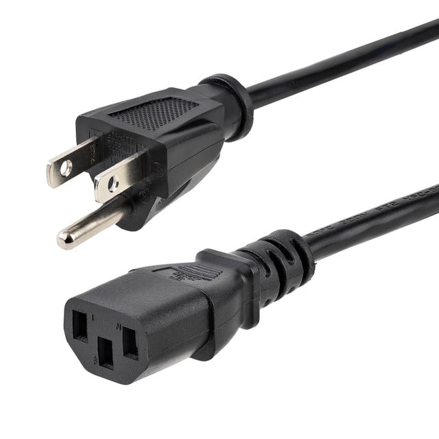 3FT (1M) 18AWG Flexible Computer Power CORD W/ NEMA 5-15P and IEC 60320 C13 CONN PXT101_3