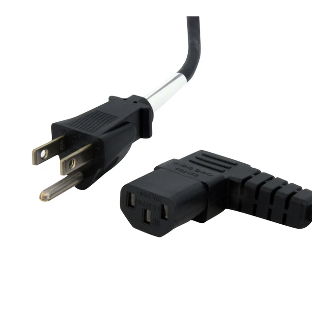 6FT Power CORD, NEMA 5-15P to Angled C13 PXT101L