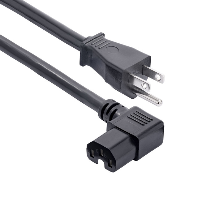 8FT (2.4M) Heavy DUTY Power CORD, NEMA 5-15P to Right Angle C15, 15A 125V, 14AWG PXT515C158RA