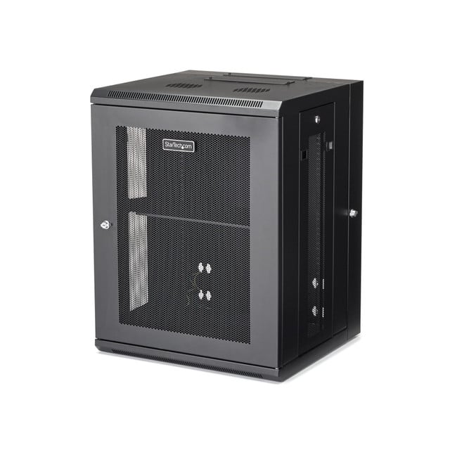15U 19IN WALL Mount Network Cabinet - Switch Depth RACK Enclosure- 180  Hinged D RK1520WALHM
