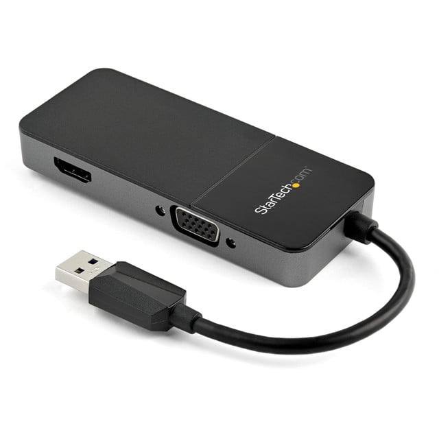 USB-a 3.0 (5GBPS) to HDMI and VGA DUAL Monitor Video Display Adapter / HDMI 4K 3 USB32HDVGA