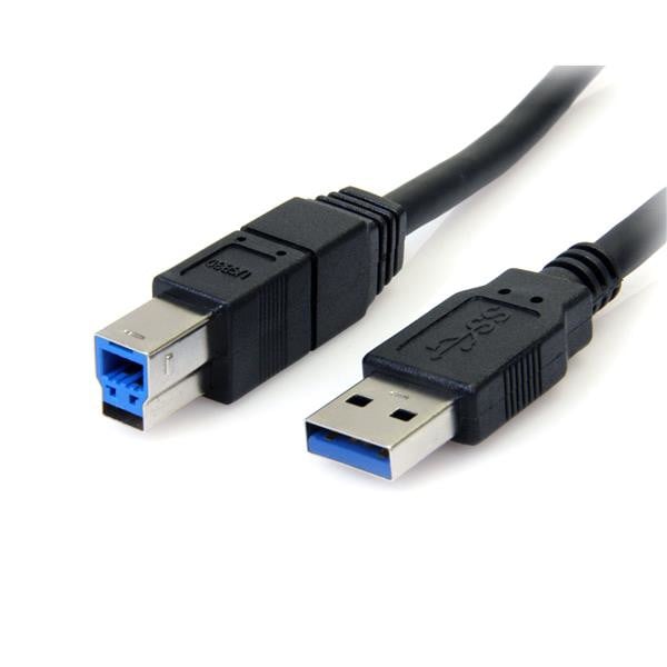 USB Cable - USB TYPE-a LEFT Connector - MALE LEFT Gender - USB 3.2 TYPE-B Right USB3SAB10BK