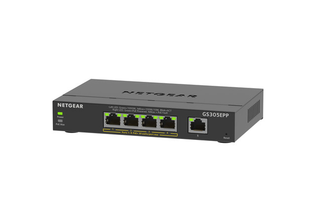 Switch - GS305EPP - Wired - 1GBPS - Networking / Ports QTY: 5 - Gigabit Ethernet GS305EPP-100NAS