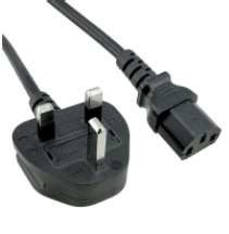 Power Cable IEC to UK 3PIN, Black 1.8M 440015