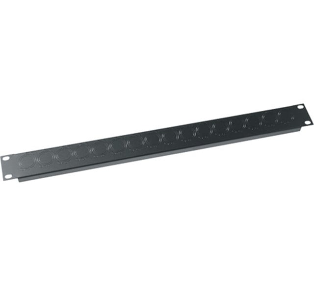Universal Connector Panel, 1 RU,Flexible Connector Knockouts; Flanged Steel WITH UNI-1