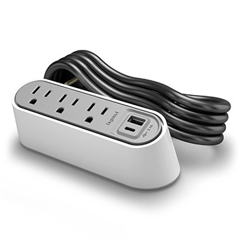 Desktop PWR CTR, 3 OL, USB a/C, WH WSPC320CWH