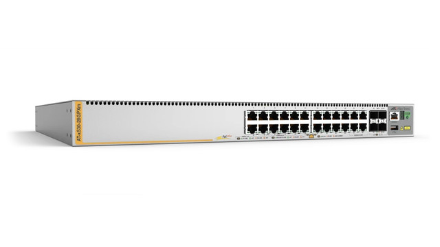 L3 Stackable Switch, 20X 10/100/1000-T POE+ , 4X 100M/1G/2.5G/5G-T POE+, 4X SFP+ at-X530-28GPXM-10