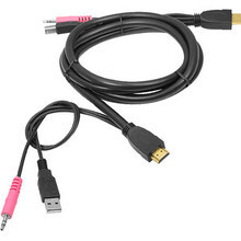 SIIG CE-KV0211-S1 USB HDMI KVM Cable with Audio & Mic - 1 Pack