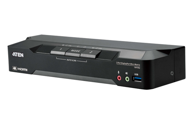 2-PORT 4K Displayport DUAL Display MINI-Matrix KVM WITH Boundless Switching CM1942