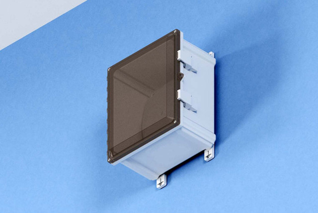 18IN (457 MM) LOW Profile NEMA 4X Plastic WI-FI Access Point Enclosure WITH HING 1026-18164-C