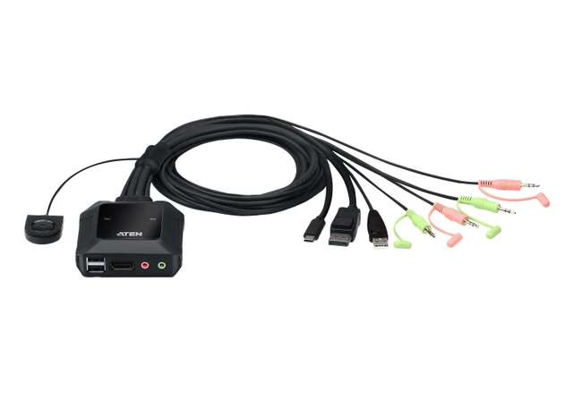 2-PORT USB-C Displayport Hybrid Cable KVM CS52DP