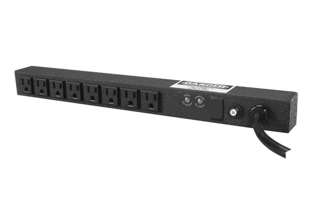 Power Strip, 1U, Basic, 20A, 120V, Horizontal, (8) 5-20R, Thermal Breaker, NO SU 12816-706