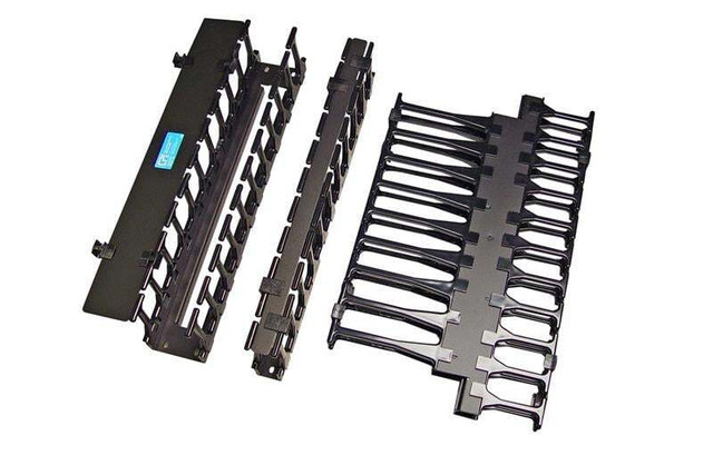 Universal Horizontal Cable Manager; 1 RMU x 19"W (482.6 mm) x 11.73"D (297.9 mm); Double-Sided; Black 30529-E23