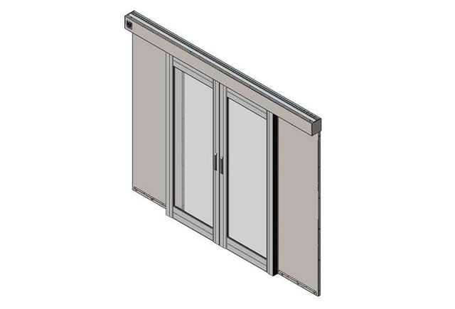 Aisle Containment Double DOOR Assembly, Black, 106.9ININ (2715 MM) W X 5.5ININ ( 32770-701