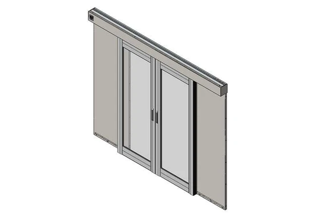 Aisle Containment Double DOOR Assembly, Clear Anodized Frame, Glacier White PANE 32770-E02