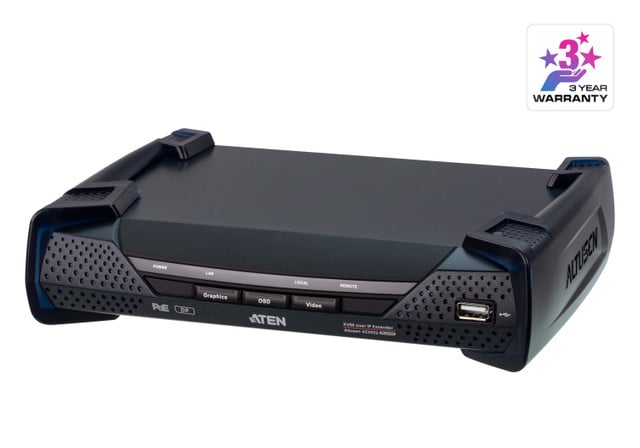 4K Displayport Single VIEW KVM OVER IP Receiver W/Audio/Serial/SFP Fiber/POE KE9952R