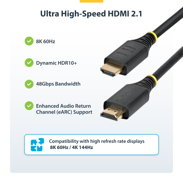 10FT (3M) Certified Ultra HIGH Speed HDMI Cable, 8K 60HZ/4K 120HZ, HDMI 2.1 CABL HDMI21-CBL-8K60-10F