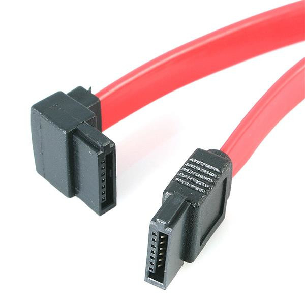 THIS LEFT Angled SATA Cable Features a Standard (Straight) MALE Serial ATA Conne SATA12LA1