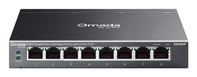 Omada 8-PORT Gigabit EASY Managed Switch WITH 8-PORT POE+ PORT: 8 Gigabit POE+ P ES208GP