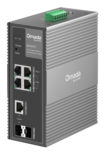 Omada 6-PORT Gigabit Industrial EASY Managed Switch WITH 3-PORT POE+ and 1-PORT IES206GPP