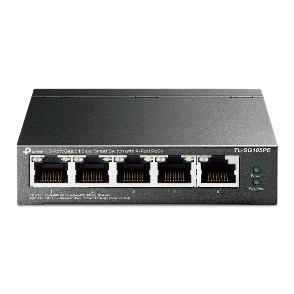 5-PORT Gigabit EASY Smart Switch WITH 4- TL-SG105PE